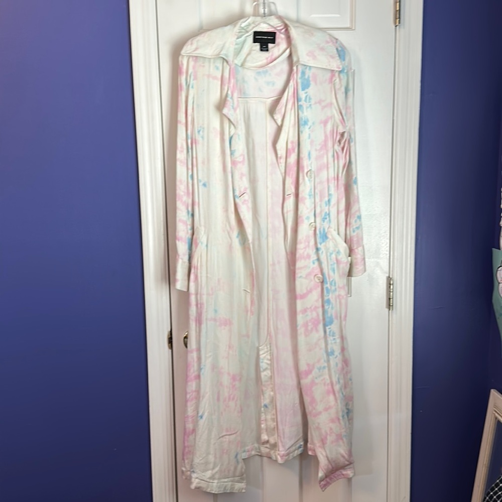 something navy tie dye duster